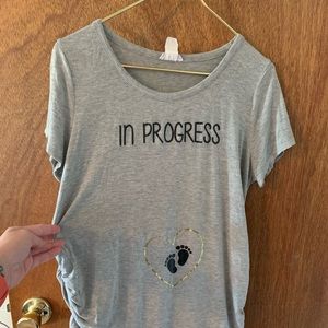 “In Progress” maternity shirt Sz L